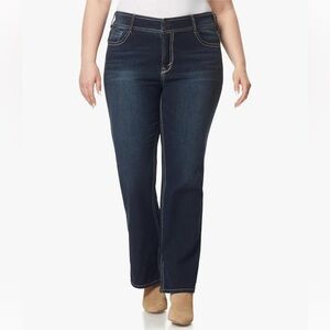 WallFlower Luscious Curvy Bootcut Jeans for Women Mid-Rise Stretch Denim Sz 24S